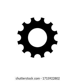 Settings, gear icon, logo isolated on white background