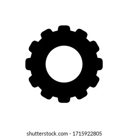Settings, gear icon, logo isolated on white background
