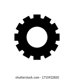 Configuración, icono de engranaje, logotipo aislado en fondo blanco