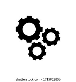 Settings, gear icon, logo isolated on white background