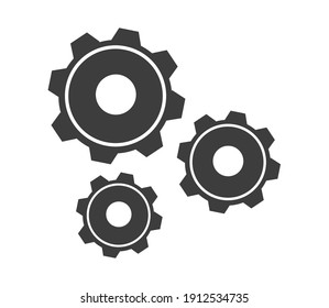Settings, gear icon, logo isolated on white background