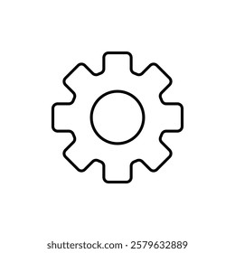 Settings gear icon logo sign set vector outline