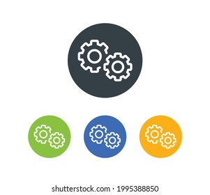 Preferencias icono de engranaje sobre fondo blanco. Engranaje, cog, símbolo de la rueda cognitiva.