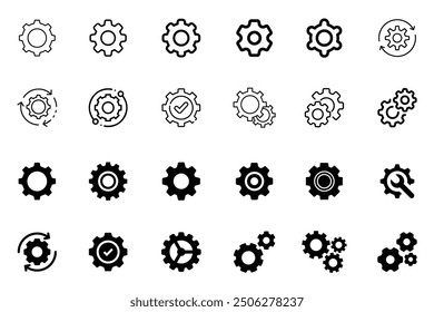 Settings gear icon pack vector