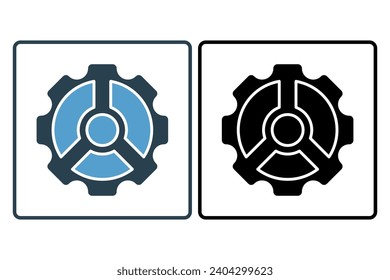 icono de configuración de engranajes. icono relacionado con la web básica y la interfaz de usuario. adecuado para sitio web, aplicación, interfaces de usuario, imprimible, etc. estilo de icono sólido. diseño de vector simple editable