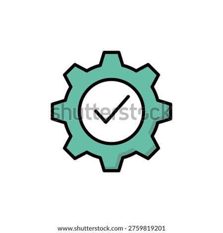 Settings gear icon representing system configuration, control options, software setup, preferences and technical adjustment concept.