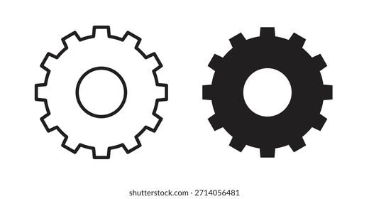 Settings gear icon silhouette vector designs. Editable Strokes