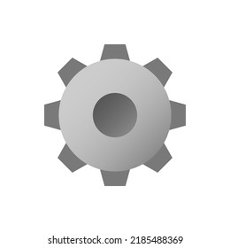 Settings, gear icon vector in silver flat style