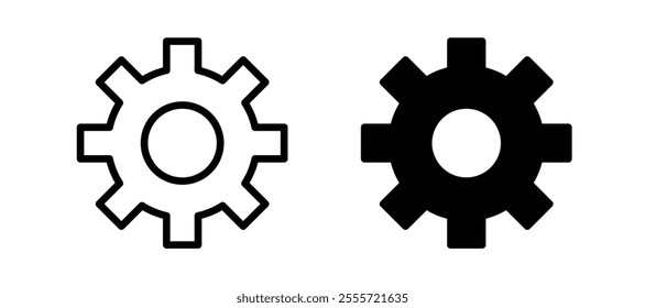 Settings gear icons for web ui designs