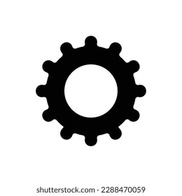 settings gear isolated flat vector icon.
