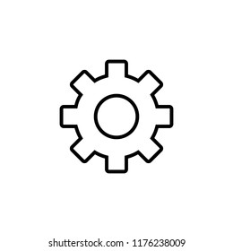 settings gear line icon on white background