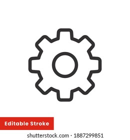 Preferencias icono de línea de engranajes para la plantilla web y la aplicación. Diseño de ilustración de vector de trazo editable sobre fondo blanco. EPS 10