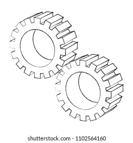 settings gear mechanic isometric design