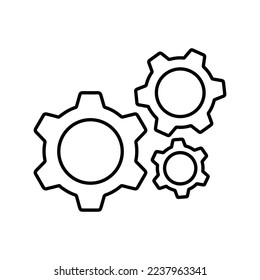 Preferencias, engranajes, opciones, icono de línea de configuración. vector de contorno.