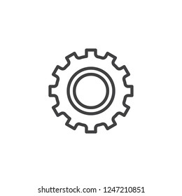Settings gear outline icon. linear style sign for mobile concept and web design. Cogwheel simple line vector icon. Symbol, logo illustration. Pixel perfect vector graphics