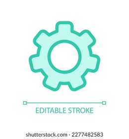 Settings gear pixel perfect glassmorphism ui icon. Device configuration. Color filled line element with transparency. Vector pictogram in glass morphism style. Editable stroke. Arial font used