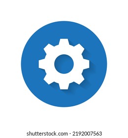 Settings, gear, setup icon vector isolated on circle background