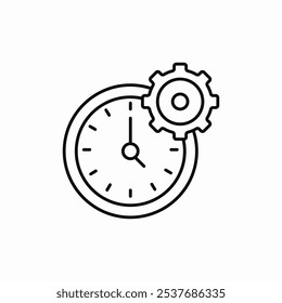 configurações ícone de tempo de engrenagem sinal vetor