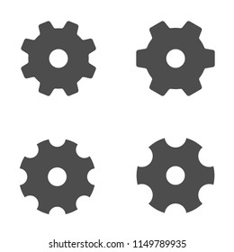 Settings, Gear, Tool, Cog Isolated Flat Web Mobile Icons Vector Sign Symbol Button Element Silhouette