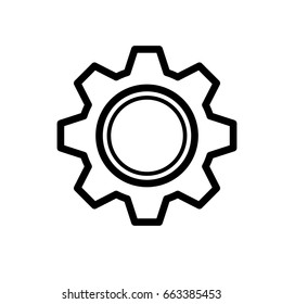 Settings Gear Vector Graphic Minimalistic Flat Line Stroke Pictogram Illustration