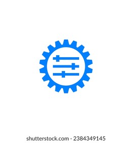 Settings gear vector isolated icon on white background.