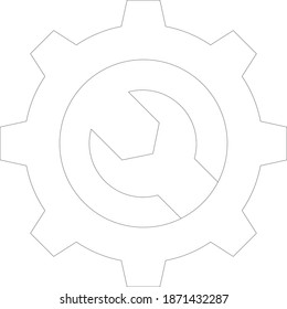 Einstelleinrichtung und Schraubenschlüssel. Vektorsymbol 