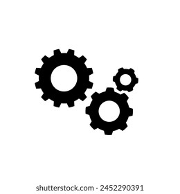 Settings gears (cogs) flat icon for apps and websites	