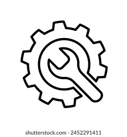 Settings gears (cogs) flat icon for apps and websites	