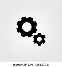
configuración glosa icono plano para aplicaciones y sitios web