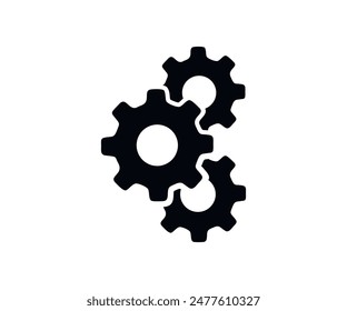 Settings gears icon. Gear set simple glyph web symbol vector design and illustration.

