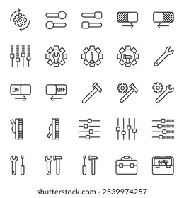 Settings gears icon set isolated on white background. Settings symbol modern, simple, vector, icon for website design, mobile app, ui. Vector Illustration