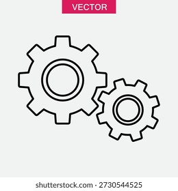 Configurações Gears Icon Vetor – Design Mínimo, Cogwheel Gears Symbol Ilustração vetorial..eps
