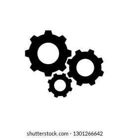 Settings gears icon vector in modern flat style for web, graphic and mobile design.