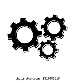Settings gears icon vector in modern flat style for web, graphic and mobile design. - Vector
