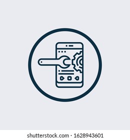 Settings gears icon vector in modern flat style for web, graphic and mobile design. Settings gears icon vector isolated on white background