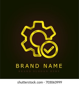 Settings golden metallic logo