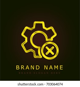 Settings golden metallic logo