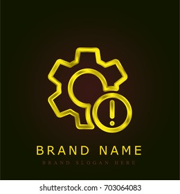 Settings golden metallic logo