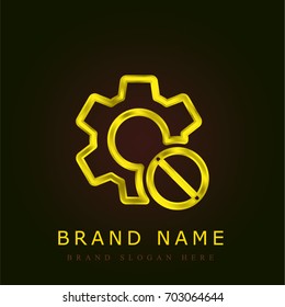 Settings golden metallic logo