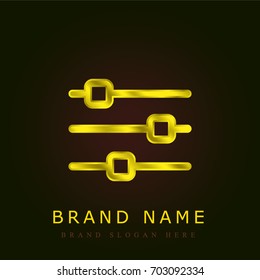 Settings golden metallic logo