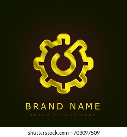 Settings golden metallic logo