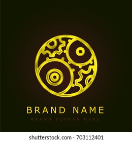 Settings golden metallic logo