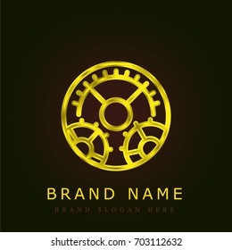 Settings golden metallic logo