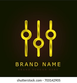 Settings golden metallic logo