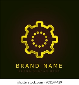 Settings golden metallic logo