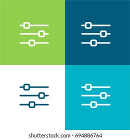 Settings green and blue material color minimal icon or logo design