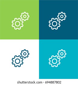 Settings green and blue material color minimal icon or logo design