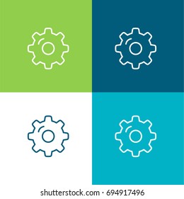 Settings green and blue material color minimal icon or logo design