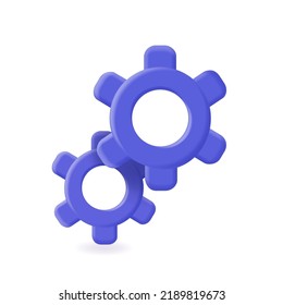 Settings icon 3d. Gears and cogs. Cogwheel, repair symbol. Vector