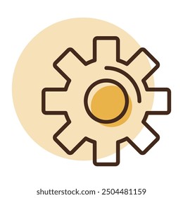 Icono de Configuraciones con el símbolo de engranajes adicionales. Señal de seguridad. Símbolo del gráfico para su diseño del Sitio web, logotipo, App, UI